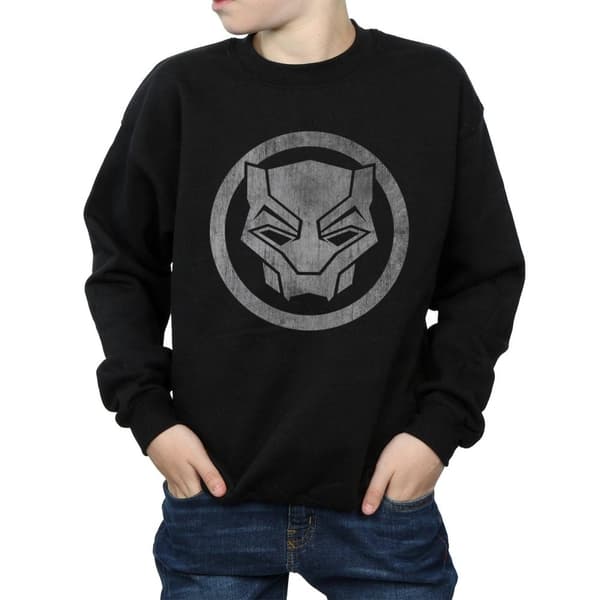 Marvel Boys Black Panther Distressed Icon Sweatshirt