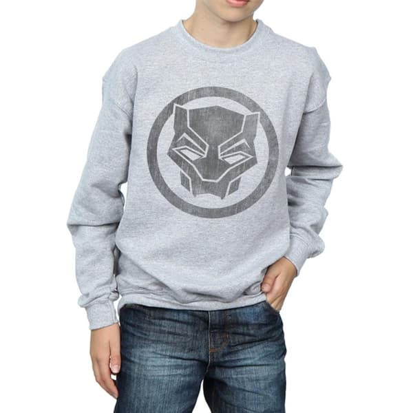 Marvel Boys Black Panther Distressed Icon Sweatshirt