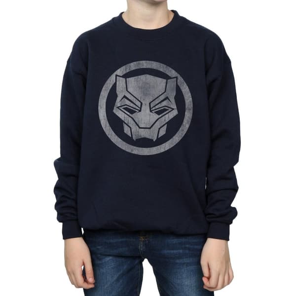 Marvel Boys Black Panther Distressed Icon Sweatshirt