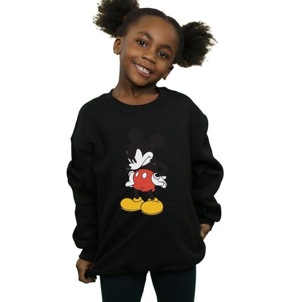 Disney Girls Mickey Mouse Angry Look Down Sweatshirt