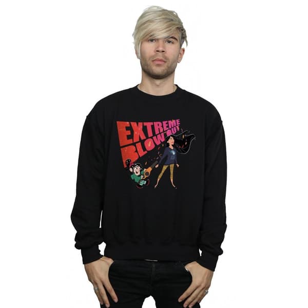 Disney Mens Wreck It Ralph Pocahontas And Vanellope Sweatshirt