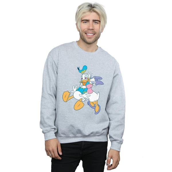 Disney Mens Donald And Daisy Duck Kiss Sweatshirt