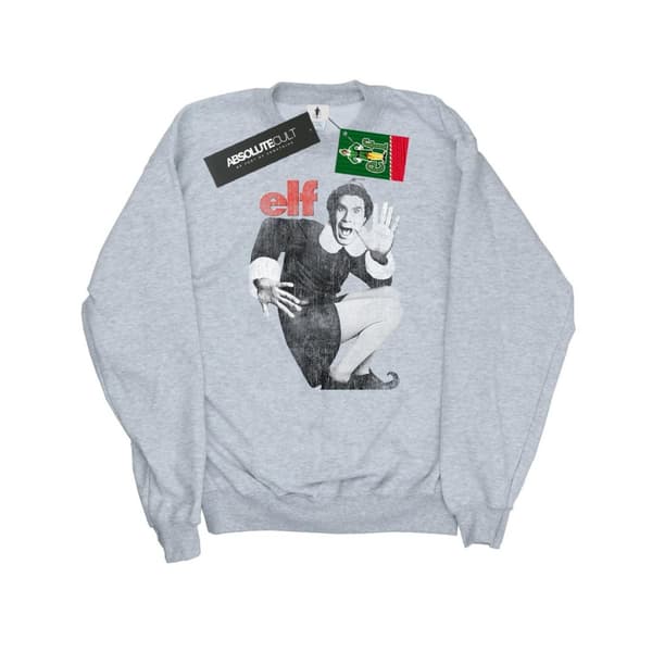 Elf Womens/Ladies Mono Distressed Poster Sweatshirt