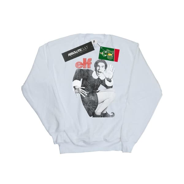 Elf Womens/Ladies Mono Distressed Poster Sweatshirt
