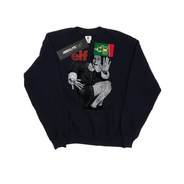 Elf Womens/Ladies Mono Distressed Poster Sweatshirt