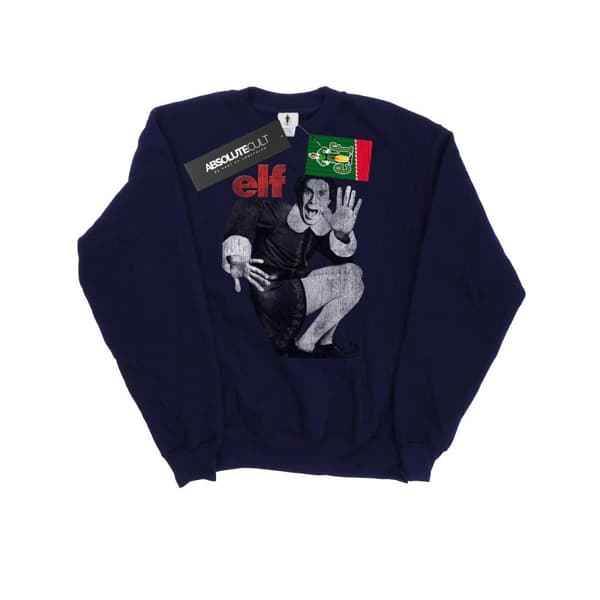 Elf Womens/Ladies Mono Distressed Poster Sweatshirt