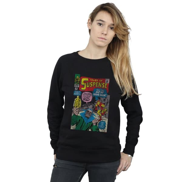 Marvel Womens/Ladies Iron Man Distressed Suspense Cover Sweatshirt