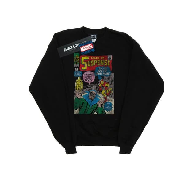 Marvel Womens/Ladies Iron Man Distressed Suspense Cover Sweatshirt Black M