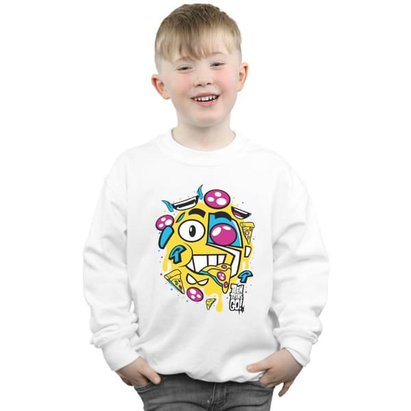 DC Comics Boys Teen Titans Go Pizza Face Sweatshirt