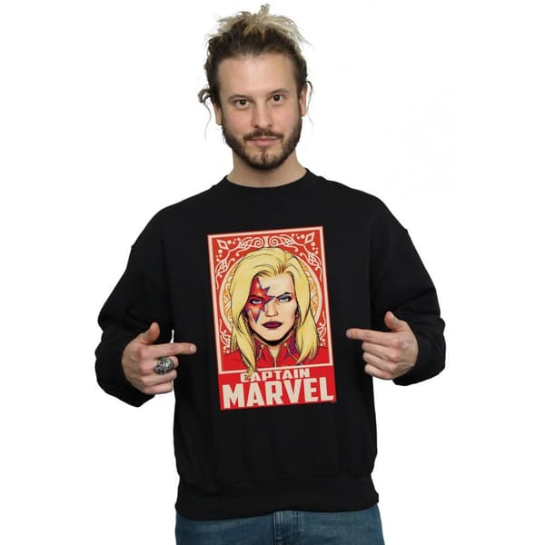 Marvel Sweatshirt med Captain Marvel-ornament för herrar