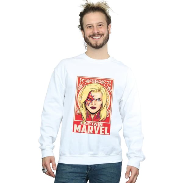 Marvel Sweatshirt med Captain Marvel-ornament för herrar