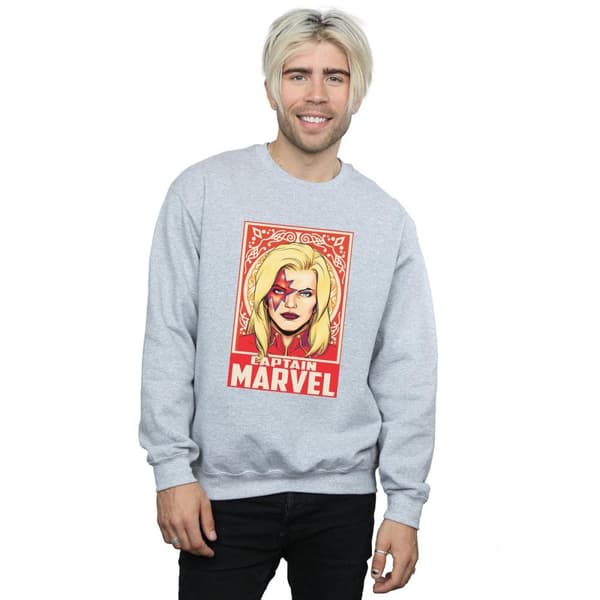 Marvel Mens Captain Marvel Ornament Sweatshirt