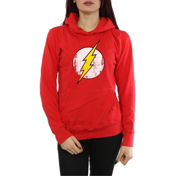 DC Comics Kvinnor/Damer Flash Distressed Logo Hoodie