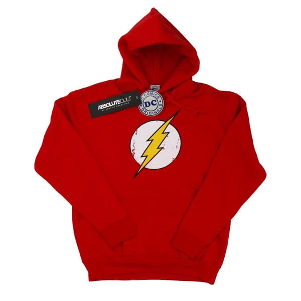 DC Comics Kvinnor/Damer Flash Distressed Logo Hoodie