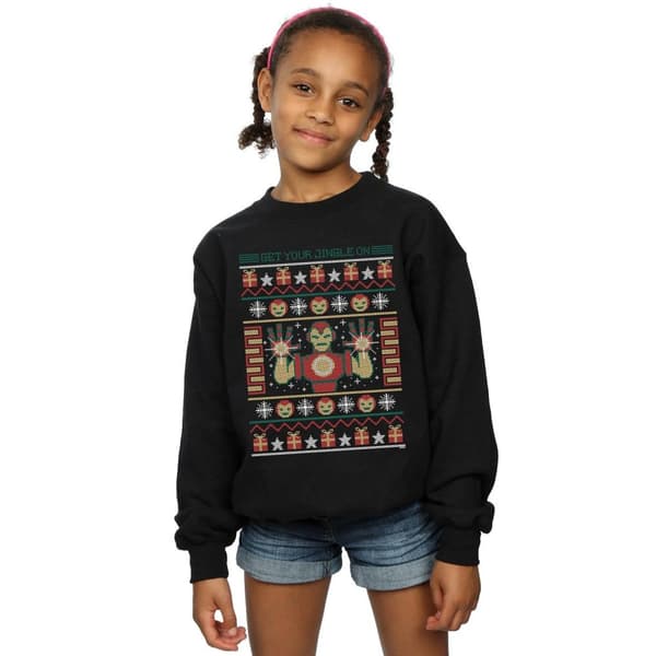Marvel Girls Iron Man Get Your Jingle On Fair Isle Sweatshirt