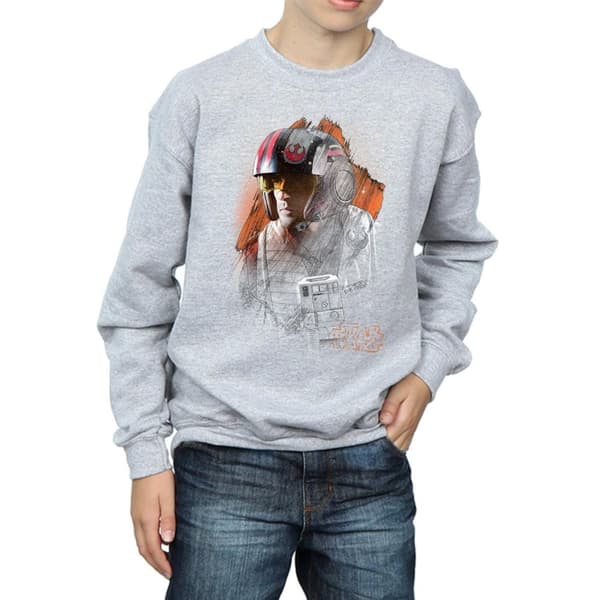 Star Wars Boys The Last Jedi Poe Dameron Brushed Sweatshirt