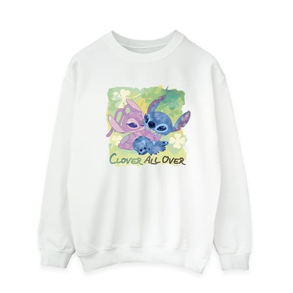 Disney Mens Lilo And Stitch St Patrick´s Day Clover Sweatshirt