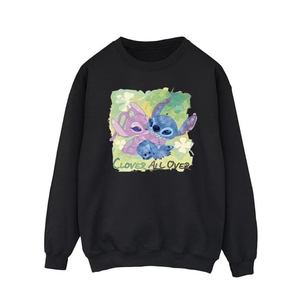 Disney Mens Lilo And Stitch St Patrick´s Day Clover Sweatshirt