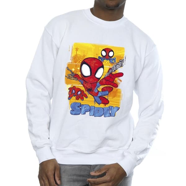 Marvel Mens Spidey And His Amazing Friends Flying Sweatshirt
