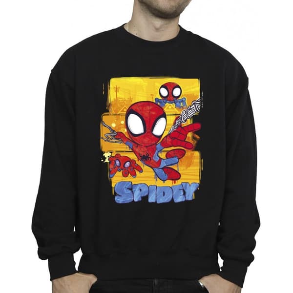 Marvel Mens Spidey And His Amazing Friends Flying Sweatshirt