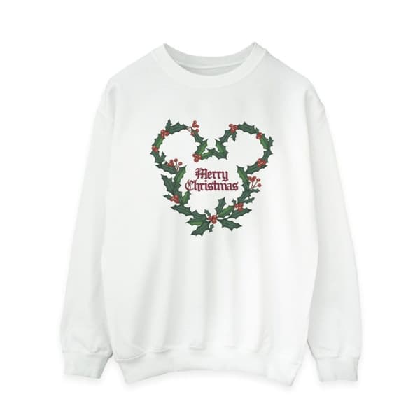 Disney Dam/Tjej Musse Pigg God Jul Holly Sweatshirt