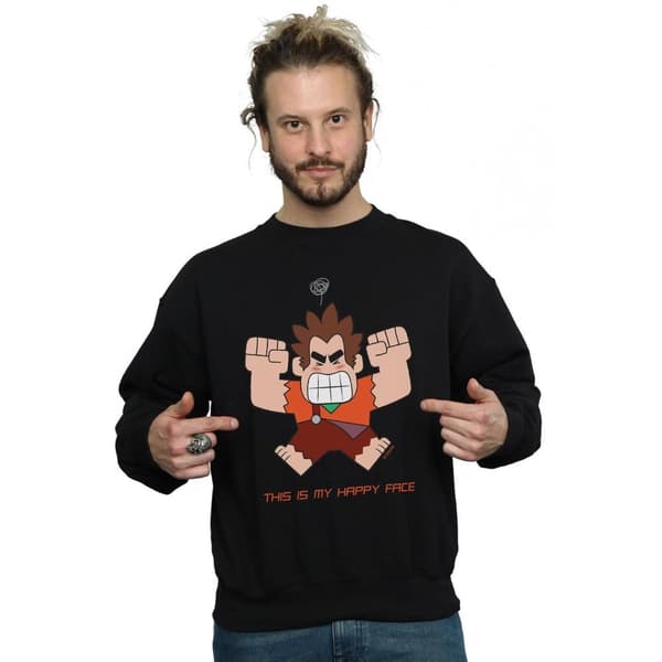 Disney Mens Wreck It Ralph Happy Face Sweatshirt
