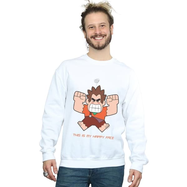 Disney Mens Wreck It Ralph Happy Face Sweatshirt