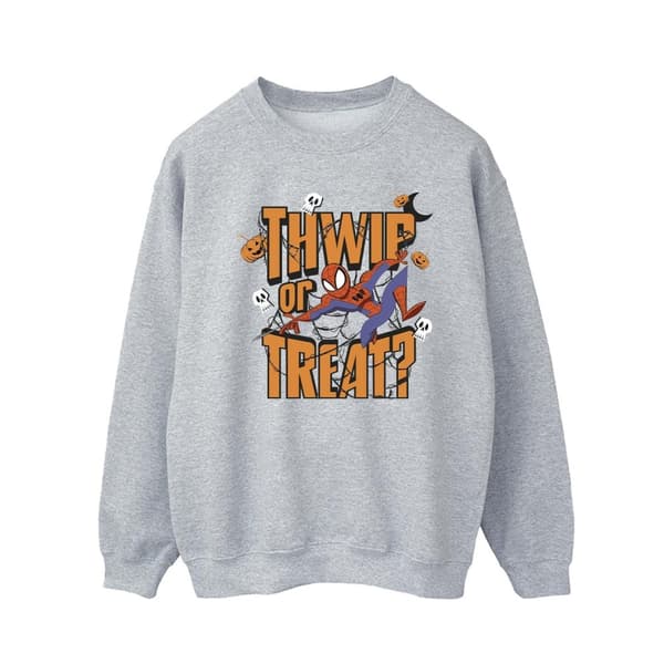 Marvel Mens Spider-Man Thwip Or Treat Sweatshirt Sports Grey S