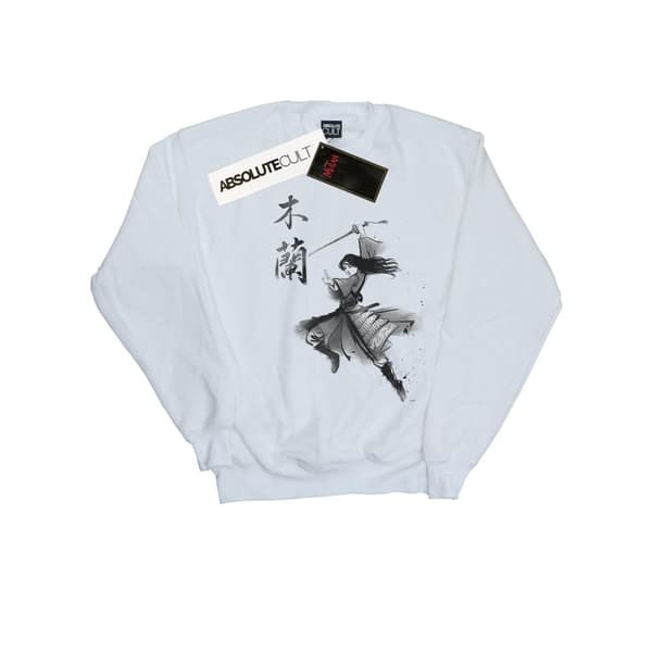 Disney Mens Mulan Movie Sword Jump Sweatshirt White 5XL