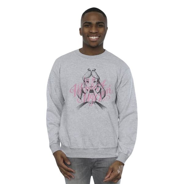 Disney Mens Alice In Wonderland In A World Of My Own Sweatshirt