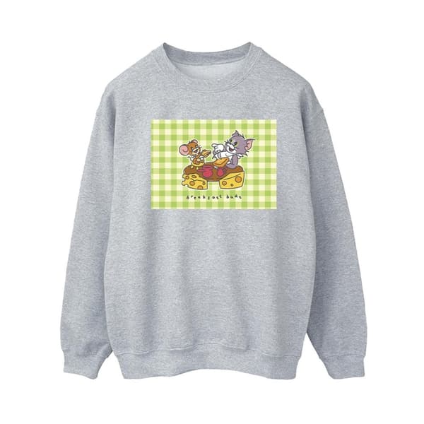 Tom And Jerry Womens/Ladies Breakfast Buds Sweatshirt Sports Grey XXL