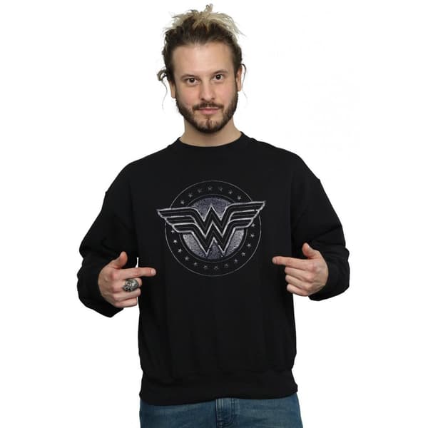 DC Comics Mens Wonder Woman Star Shield Sweatshirt