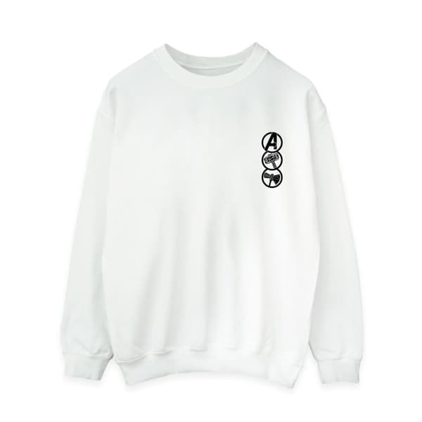 Marvel Dam/Tjej - Thor Love And Thunder - Sweatshirt med ikoner White XXL