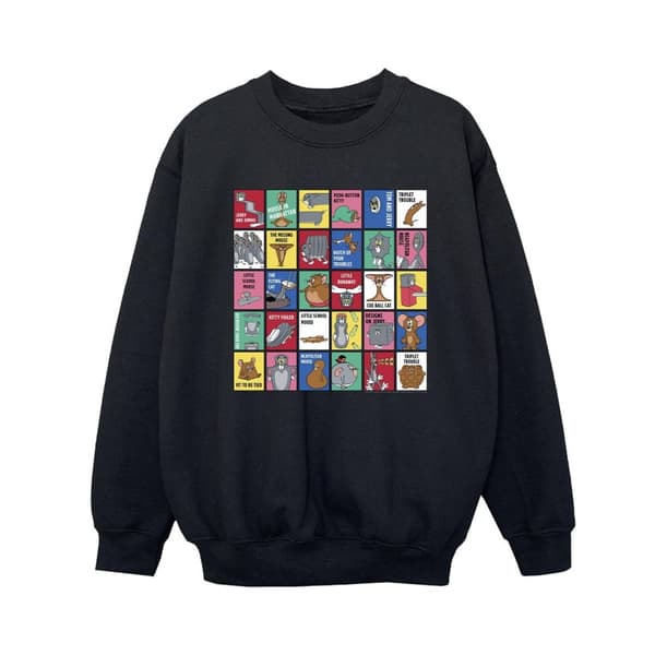 Tom And Jerry Boys Grid Squares Sweatshirt