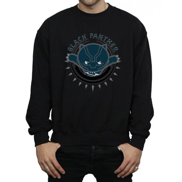 Marvel Mens Kawaii Black Panther Pounce Sweatshirt