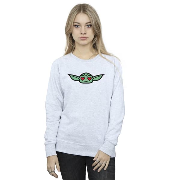 Star Wars Dam/Tjej The Mandalorian Grogu Hjärta Ögon Sweatshirt