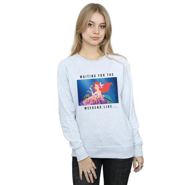 Disney Princess Womens/Ladies Ariel Waiting For The Weekend Sweatshirt