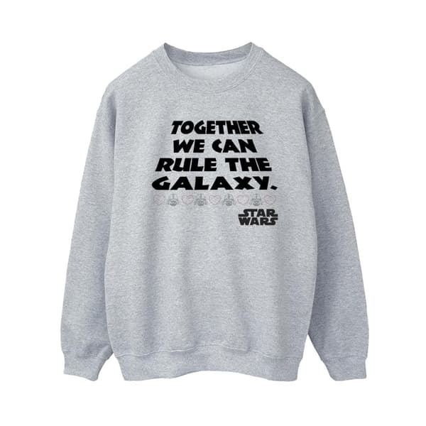 Star Wars Sweatshirt för kvinnor/damer Together We Can Rule The Galaxy Sports Grey L