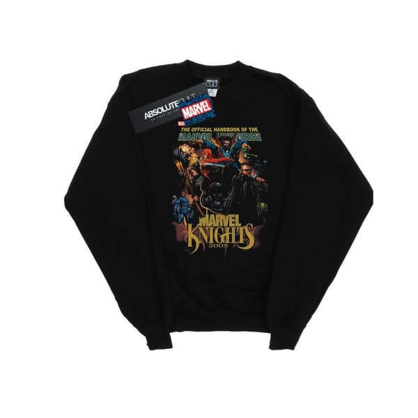 Marvel Mens The Official Handbook Of The Marvel Universe Sweatshirt Black 3XL