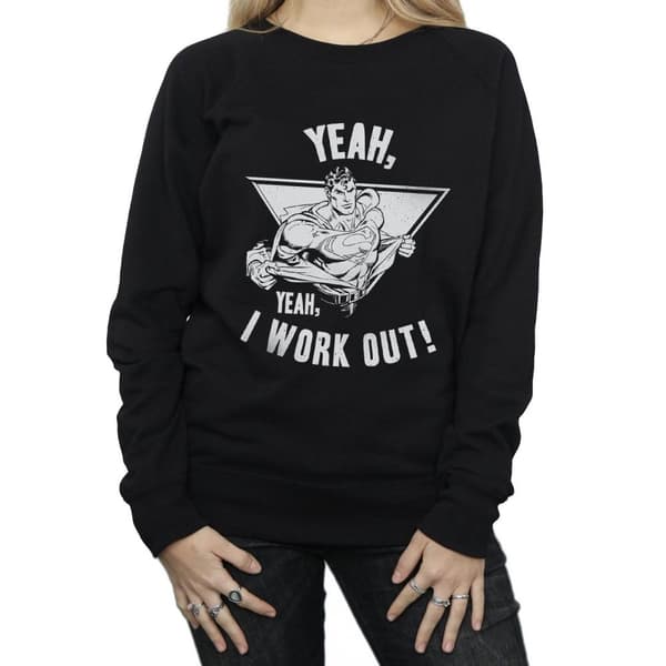 DC Comics Womens/Ladies Superman I Work Out Sweatshirt