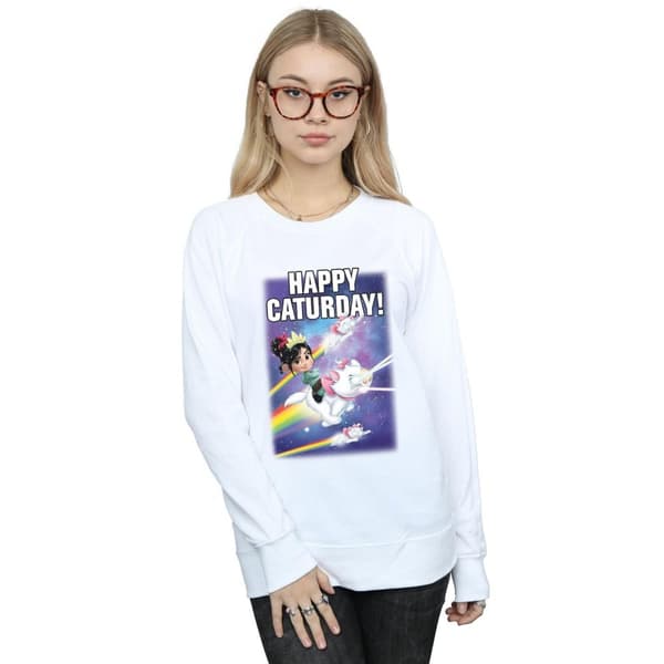 Disney Womens/Ladies Wreck It Ralph Happy Caturday Sweatshirt