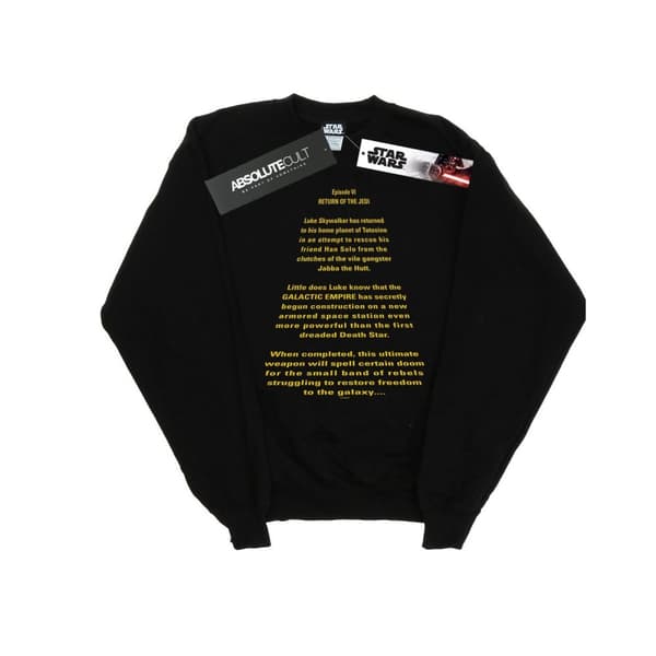 Star Wars Sweatshirt - Jedins återkomst - Opening Crawl för damer/damer Black XXL