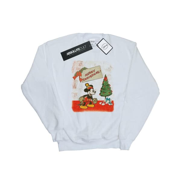 Disney Womens/Ladies Mickey Mouse Vintage Christmas Sweatshirt
