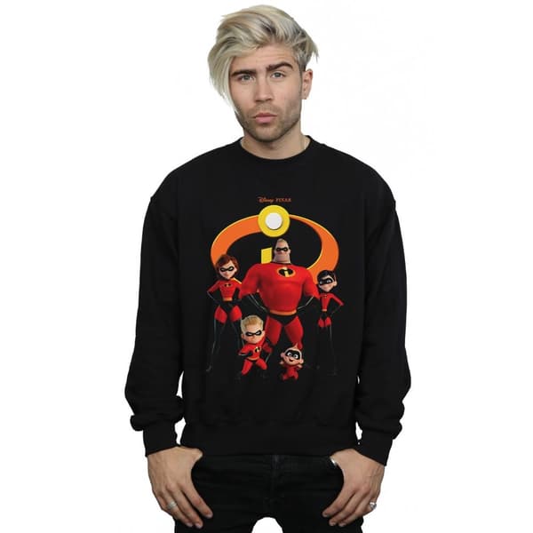 Disney Mens Incredibles 2 Group Logo Sweatshirt