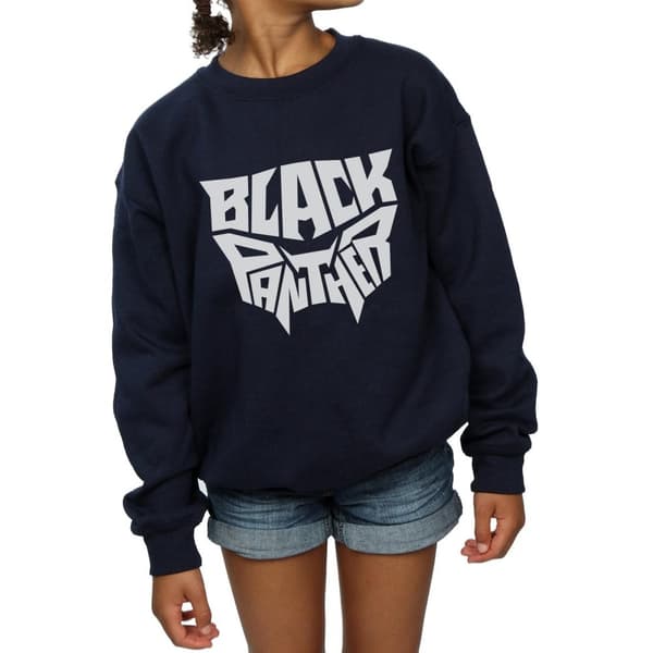 Marvel Girls Black Panther Worded Emblem Sweatshirt