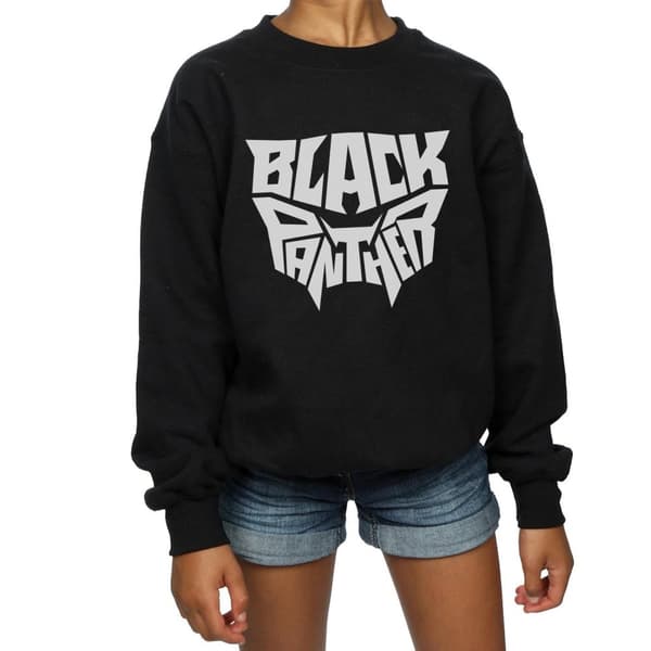Marvel Girls Black Panther Worded Emblem Sweatshirt