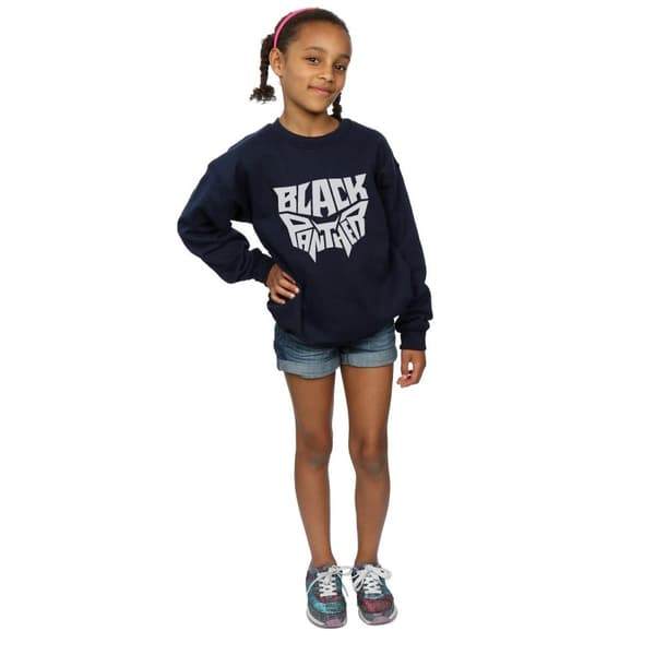 Marvel Girls Black Panther Worded Emblem Sweatshirt