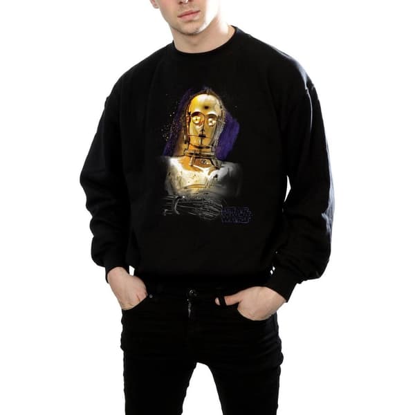 Star Wars Mens The Last Jedi C-3PO Brushed Sweatshirt
