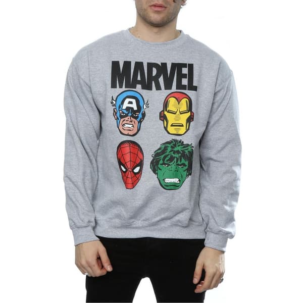 Marvel Mens Comics Main Heads Sweatshirt
