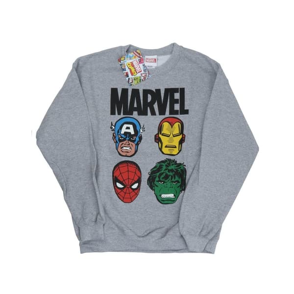 Marvel Mens Comics Main Heads Sweatshirt